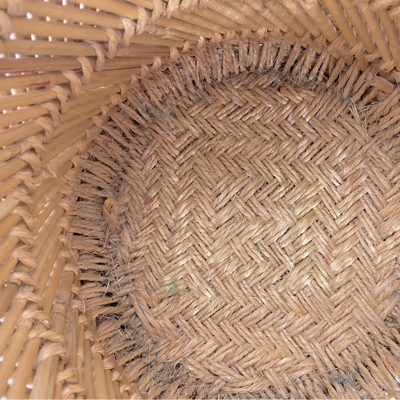 Vintage Bamboo & Jute Woven Planter Basket - Picture 12 of 15